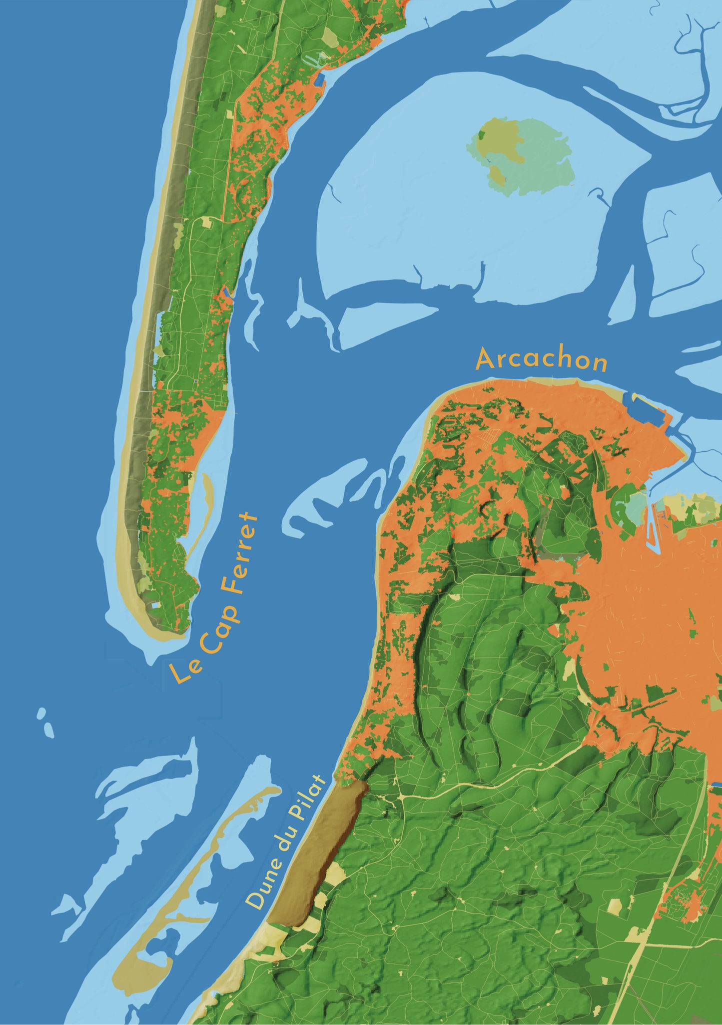 Les passes d'Arcachon – Affiche cartographique