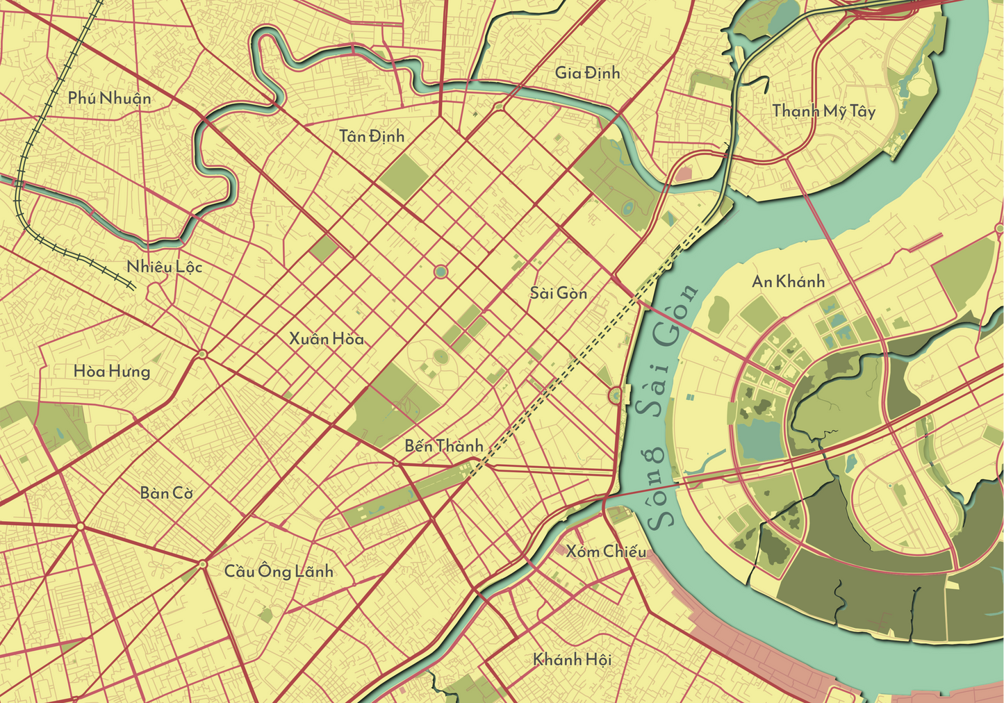 Thành phố Hồ Chí Minh - Affiche cartographique
