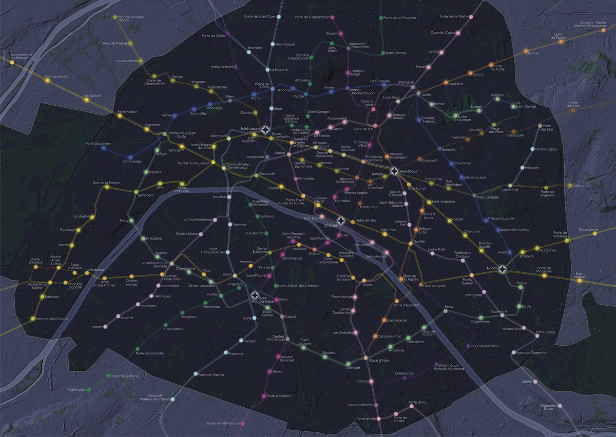 Constellations, Métro de Paris – Affiche cartographique