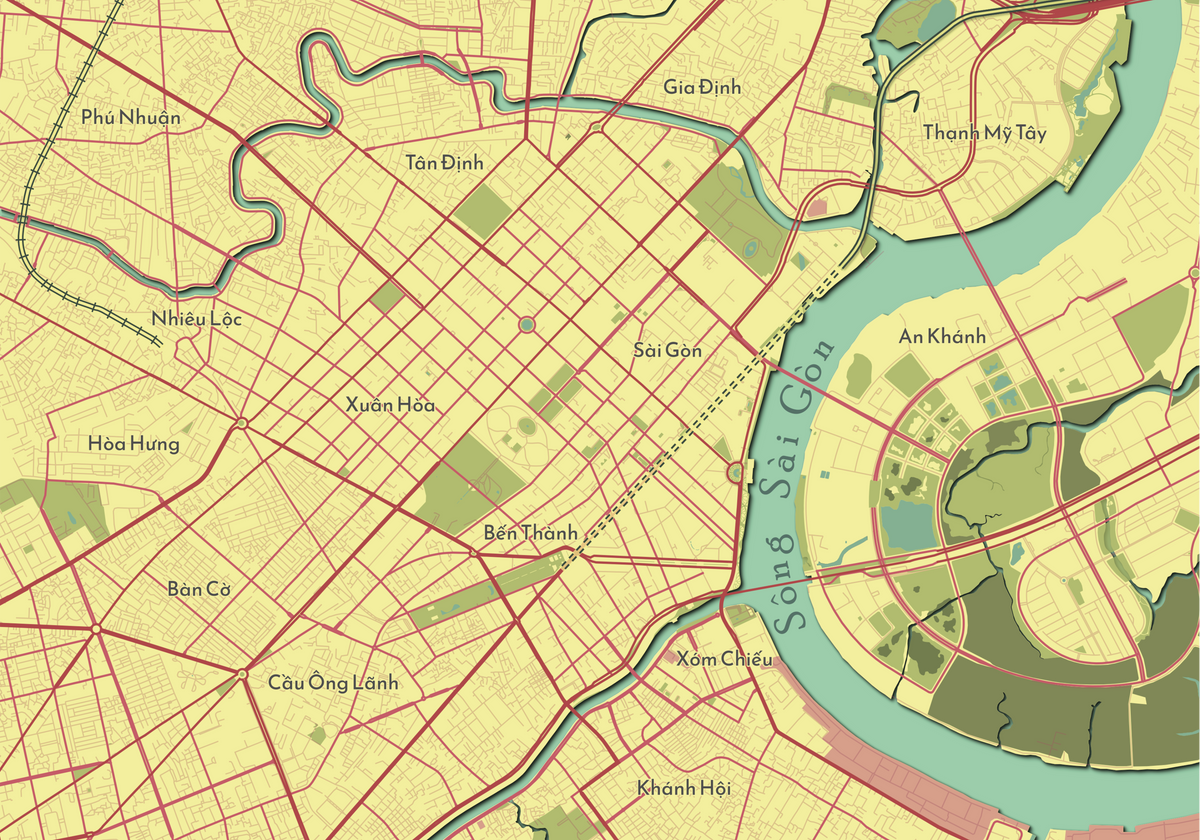 Thành phố Hồ Chí Minh - Affiche cartographique