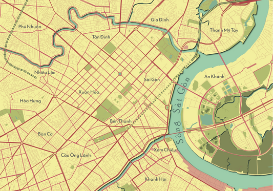 Thành phố Hồ Chí Minh - Affiche cartographique