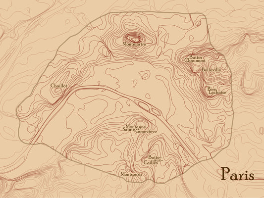Les collines de Paris – Affiche carto