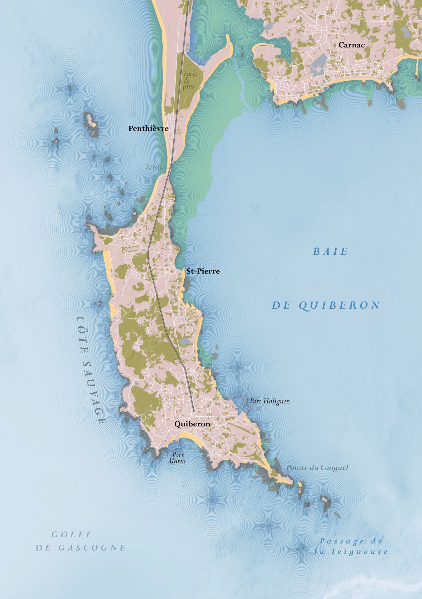 La presqu'île de Quiberon – Affiche cartographique